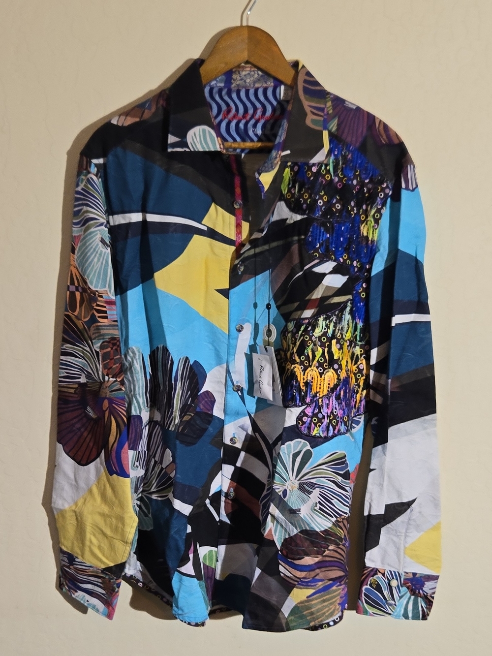 Men's Multicolor Printed Long-Sleeve Shirt Jacket
